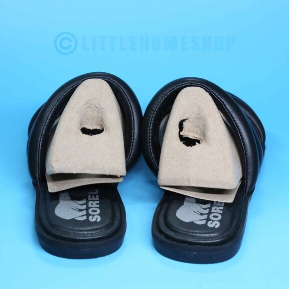 New! Sorel Ella II Puff Slide in Black, Size 6 - Picture 6 of 8